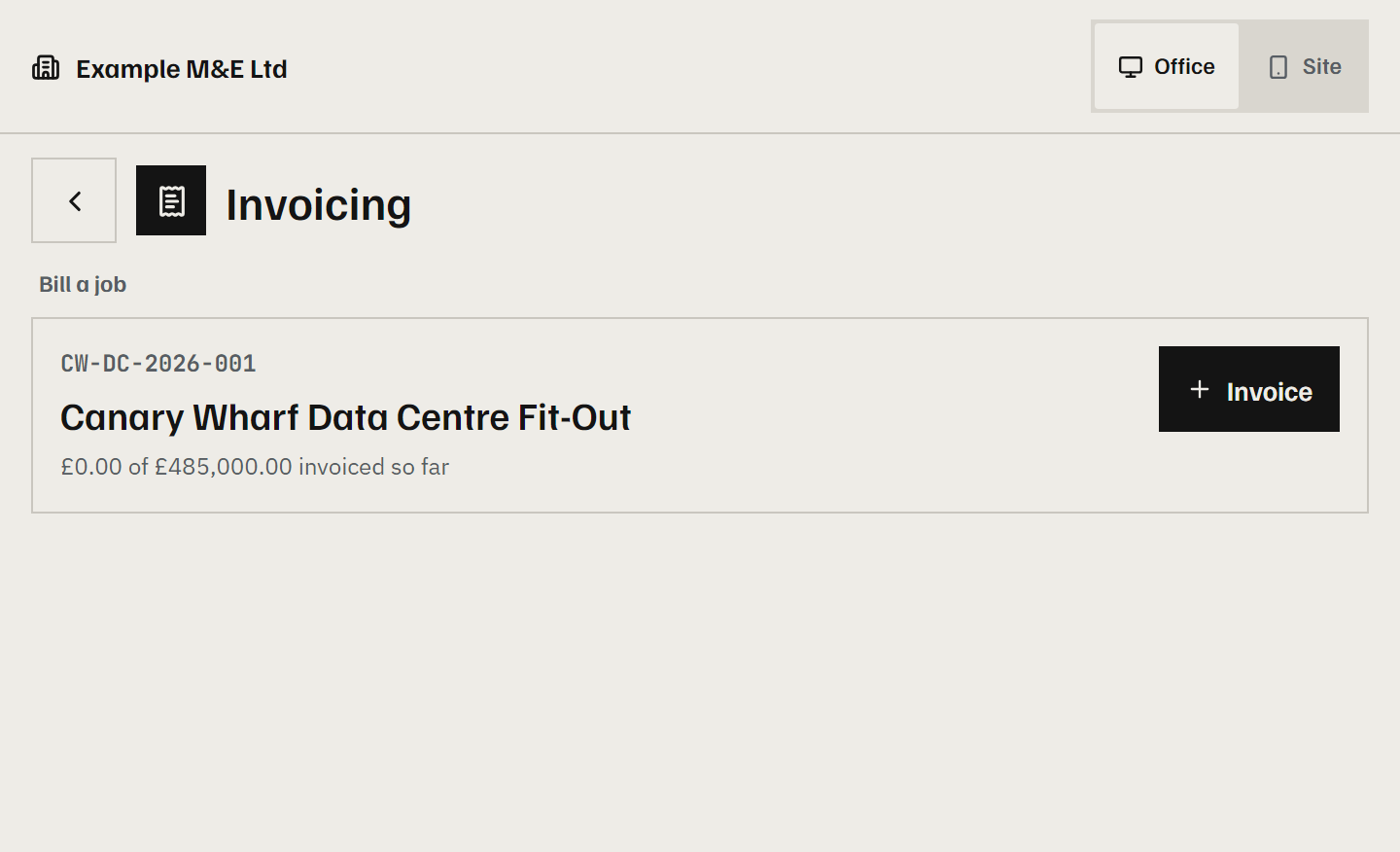 An invoice built from approved work